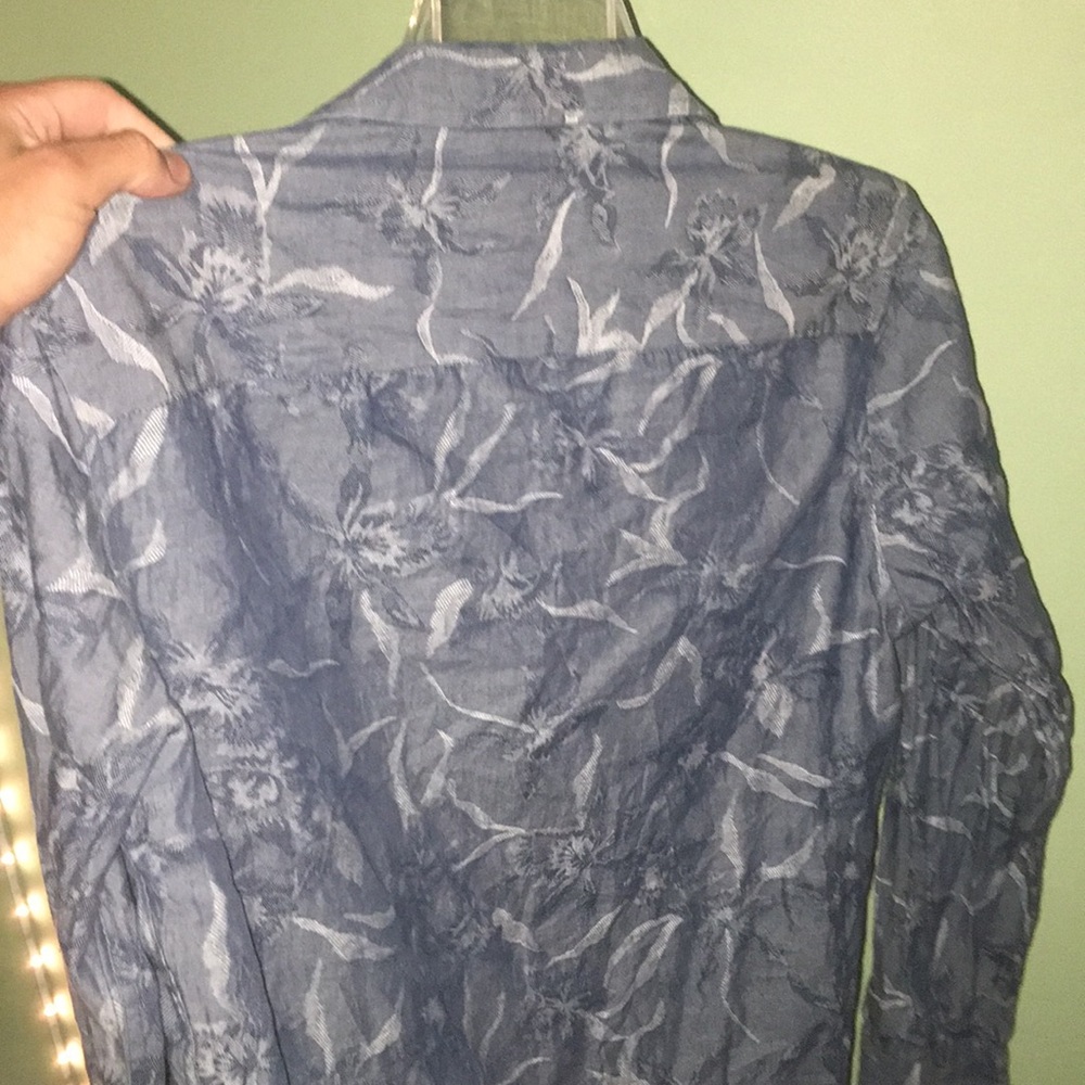 Muted Floral Print Button Up